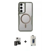 MARSİLYAN™- Galaxy S24 Kılıf Yadigar Klasik Özel Seri - Siyah Bilvis Hayalet Cam Ekran Koruyucu + PVD Metal Kamera Lens - GD