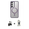 MARSİLYAN™- Galaxy S24 Kılıf Yadigar Klasik Özel Seri - Siyah Bilvis Hayalet Cam Ekran Koruyucu + PVD Metal Kamera Lens - GD