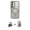 MARSİLYAN™- Galaxy S24 Kılıf Yadigar Klasik Özel Seri - Siyah Bilvis Hayalet Cam Ekran Koruyucu + PVD Metal Kamera Lens - TNGI