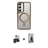 MARSİLYAN™- Galaxy S24 Kılıf Yadigar Klasik Özel Seri - Siyah Bilvis Hayalet Cam Ekran Koruyucu + PVD Metal Kamera Lens - TNGI