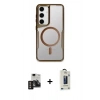 MARSİLYAN™- Galaxy S24 Kılıf Yadigar Klasik Özel Seri - Siyah Bilvis Hayalet Cam Ekran Koruyucu + PVD Metal Kamera Lens - GD