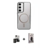 MARSİLYAN™- Galaxy S24 Kılıf Yadigar Klasik Özel Seri - Siyah Bilvis Hayalet Cam Ekran Koruyucu + PVD Metal Kamera Lens - SH