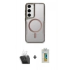 MARSİLYAN™- Galaxy S24 Kılıf Yadigar Klasik Özel Seri - Siyah Polymer Nano Ekran Koruyucu + Kamera Lens Koruma Cam - SF