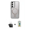 MARSİLYAN™- Galaxy S24 Kılıf Yadigar Klasik Özel Seri - Siyah Polymer Nano Ekran Koruyucu + Kamera Lens Koruma Cam - SF