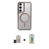 MARSİLYAN™- Galaxy S24 Kılıf Yadigar Klasik Özel Seri - Siyah Polymer Nano Ekran Koruyucu + Bilvis Titan Kamera Lens - SH