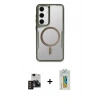 MARSİLYAN™- Galaxy S24 Kılıf Yadigar Klasik Özel Seri - Siyah Polymer Nano Ekran Koruyucu + PVD Metal Kamera Lens - TNGI