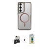 MARSİLYAN™- Galaxy S24 Kılıf Yadigar Klasik Özel Seri - Siyah Polymer Nano Ekran Koruyucu + PVD Metal Kamera Lens - TNGI
