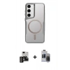 MARSİLYAN™- Galaxy S24 Kılıf Yadigar Klasik Özel Seri - Siyah Vanessa Magic Hayalet Cam + PVD Metal Kamera Lens - GD
