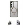 MARSİLYAN™- Galaxy S24 Kılıf Yadigar Klasik Özel Seri - Siyah Vanessa Magic Hayalet Cam + PVD Metal Kamera Lens - SH