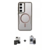 MARSİLYAN™- Galaxy S24 Kılıf Yadigar Klasik Özel Seri - Siyah Vanessa Magic Hayalet Cam + PVD Metal Kamera Lens - TNGI