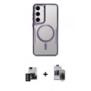 MARSİLYAN™- Galaxy S24 Kılıf Yadigar Klasik Özel Seri - Siyah Vanessa Magic Hayalet Cam + PVD Metal Kamera Lens - TNGI