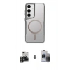 MARSİLYAN™- Galaxy S24 Kılıf Yadigar Klasik Özel Seri - Siyah Vanessa Magic Hayalet Cam + PVD Metal Kamera Lens - TNGI