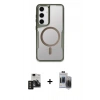 MARSİLYAN™- Galaxy S24 Kılıf Yadigar Klasik Özel Seri - Siyah Vanessa Magic Hayalet Cam + PVD Metal Kamera Lens - TNGI