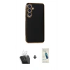 MARSİLYAN™- Galaxy S24 Kılıf Yankı Serisi - Şeffaf Pasifik Cam Ekran Koruyucu + Kamera Lens Koruma Cam - SF