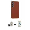 MARSİLYAN™- Galaxy S24 Kılıf Yankı Serisi - Şeffaf Pasifik Cam Ekran Koruyucu + Bilvis Titan Kamera Lens - SH