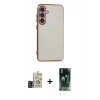 MARSİLYAN™- Galaxy S24 Kılıf Yankı Serisi - Siyah 360 Mat Full Body Arka Koruyucu + Bilvis Titan Kamera Lens - DNMR