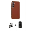 MARSİLYAN™- Galaxy S24 Kılıf Yankı Serisi - Siyah 6D Antistatik Mat Seramik Hayalet Nano Ekran Koruyucu + PVD Metal Kamera Lens - GD
