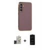 MARSİLYAN™- Galaxy S24 Kılıf Yankı Serisi - Siyah 6D Antistatik Mat Seramik Hayalet Nano Ekran Koruyucu + Bilvis Titan Kamera Lens - DNMR