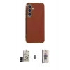 MARSİLYAN™- Galaxy S24 Kılıf Yankı Serisi - Siyah Bilvis 3D Cam Ekran Koruyucu + Bilvis Titan Kamera Lens - SH