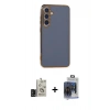 MARSİLYAN™- Galaxy S24 Kılıf Yankı Serisi - Siyah Vanessa Magic Cam + Bilvis Titan Kamera Lens - SH
