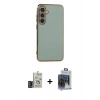 MARSİLYAN™- Galaxy S24 Kılıf Yankı Serisi - Siyah Vanessa Magic Cam + Bilvis Titan Kamera Lens - DNMR