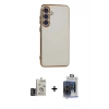 MARSİLYAN™- Galaxy S24 Kılıf Yankı Serisi - Siyah Vanessa Magic Cam + Bilvis Titan Kamera Lens - DNMR