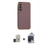 MARSİLYAN™- Galaxy S24 Kılıf Yankı Serisi - Siyah Vanessa Magic Cam + Bilvis Titan Kamera Lens - DNMR