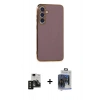 MARSİLYAN™- Galaxy S24 Kılıf Yankı Serisi - Siyah Vanessa Magic Cam + PVD Metal Kamera Lens - SH