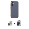 MARSİLYAN™- Galaxy S24 Kılıf Yankı Serisi - Siyah Vanessa Magic Cam + Bilvis Titan Kamera Lens - TMGI