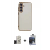 MARSİLYAN™- Galaxy S24 Kılıf Yankı Serisi - Siyah Vanessa Magic Cam + Bilvis Titan Kamera Lens - TMGI
