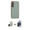 MARSİLYAN™- Galaxy S24 Kılıf Yankı Serisi - Siyah Vanessa Magic Cam + Bilvis Titan Kamera Lens - TMGI