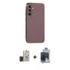 MARSİLYAN™- Galaxy S24 Kılıf Yankı Serisi - Siyah Vanessa Magic Cam + Bilvis Titan Kamera Lens - TMGI