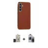 MARSİLYAN™- Galaxy S24 Kılıf Yankı Serisi - Siyah Vanessa Magic Hayalet Cam + Bilvis Titan Kamera Lens - SH
