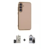 MARSİLYAN™- Galaxy S24 Kılıf Yankı Serisi - Siyah Vanessa Magic Hayalet Cam + Bilvis Titan Kamera Lens - DNMR