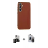 MARSİLYAN™- Galaxy S24 Kılıf Yankı Serisi - Siyah Vanessa Magic Hayalet Cam + PVD Metal Kamera Lens - DNMR