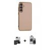 MARSİLYAN™- Galaxy S24 Kılıf Yankı Serisi - Siyah Vanessa Magic Hayalet Cam + PVD Metal Kamera Lens - DNMR