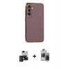 MARSİLYAN™- Galaxy S24 Kılıf Yankı Serisi - Siyah Vanessa Magic Hayalet Cam + PVD Metal Kamera Lens - DNMR