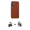 MARSİLYAN™- Galaxy S24 Kılıf Yankı Serisi - Siyah Vanessa Magic Hayalet Cam + PVD Metal Kamera Lens - GD