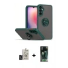 MARSİLYAN™- Galaxy S24 Kılıf Yörünge Çizgi - Şeffaf 360 Full Body Arka Koruyucu + Bilvis Titan Kamera Lens - DNMR