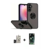 MARSİLYAN™- Galaxy S24 Kılıf Yörünge Çizgi - Şeffaf 360 Full Body Arka Koruyucu + Bilvis Titan Kamera Lens - DNMR
