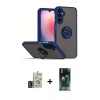 MARSİLYAN™- Galaxy S24 Kılıf Yörünge Çizgi - Şeffaf 360 Full Body Arka Koruyucu + Bilvis Titan Kamera Lens - DNMR