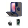 MARSİLYAN™- Galaxy S24 Kılıf Yörünge Çizgi - Şeffaf 360 Full Body Arka Koruyucu + Kamera Lens Koruma Cam - SF