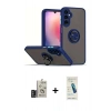 MARSİLYAN™- Galaxy S24 Kılıf Yörünge Çizgi - Şeffaf Pasifik Cam Ekran Koruyucu + Bilvis Titan Kamera Lens - DNMR