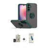 MARSİLYAN™- Galaxy S24 Kılıf Yörünge Çizgi - Şeffaf Pasifik Cam Ekran Koruyucu + Bilvis Titan Kamera Lens - DNMR