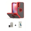 MARSİLYAN™- Galaxy S24 Kılıf Yörünge Çizgi - Şeffaf Pasifik Cam Ekran Koruyucu + Bilvis Titan Kamera Lens - DNMR