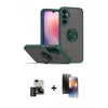 MARSİLYAN™- Galaxy S24 Kılıf Yörünge Çizgi - Siyah 3D Antistatik Mat Seramik Nano Ekran Koruyucu + PVD Metal Kamera Lens - DNMR