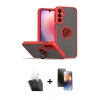 MARSİLYAN™- Galaxy S24 Kılıf Yörünge Çizgi - Siyah 3D Antistatik Mat Seramik Nano Ekran Koruyucu + Kamera Lens Koruma Cam - SF