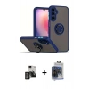 MARSİLYAN™- Galaxy S24 Kılıf Yörünge Çizgi - Siyah Vanessa Magic Cam + PVD Metal Kamera Lens - DNMR
