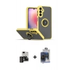 MARSİLYAN™- Galaxy S24 Kılıf Yörünge Çizgi - Siyah Vanessa Magic Cam + PVD Metal Kamera Lens - DNMR