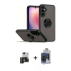 MARSİLYAN™- Galaxy S24 Kılıf Yörünge Çizgi - Siyah Vanessa Magic Cam + PVD Metal Kamera Lens - DNMR